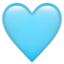 Lyseblått hjerte emoji U+1FA75