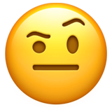 Smiley med hevet øyebryn