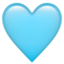 Lyseblått hjerte emoji U+1FA75 Lyseblått hjerte emoji U+1FA75